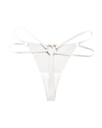 Seamless Double-Strap Heart Metal Ring Design Sexy Thong