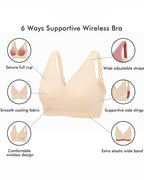 Wire-free Deep V Full Cup Comfortable Bra