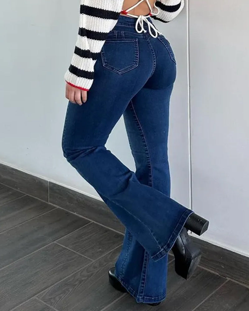 Women's High-rise Skinny Flared Jeans