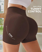 High Waist Tummy Control Side-Ribbed Butt-Lifting Seamless Shorts