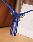 Sexy Sequin Butterfly Embroidered Open Crotch Massage Pearl Thong