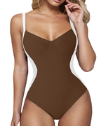Women's V-neck Tummy Control Cross Back One-Piece Swimsuit