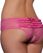 Women's Sexy See-Through Lace Elastic Breathable Open Crotch Thong