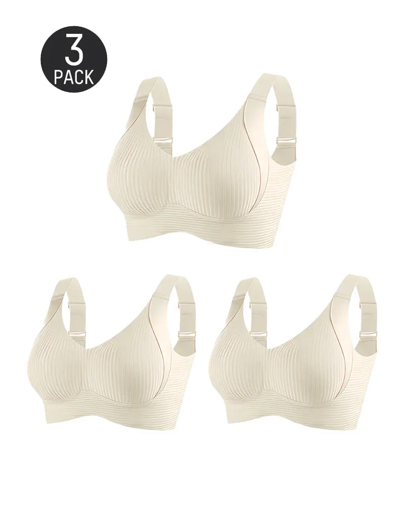 Solid Color Four Rows Adjustable Wireless Women's Bra