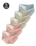 5-Pack Pure Cotton Jacquard High-Slit Stretch Briefs