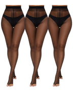 3 Pairs Ultra Thin 10D Control Toeless Pantyhose