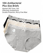 5-Pack Pure Cotton Breathable Lace Trim Panties