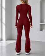 Seamless Stretch Long Sleeve Fitness Yoga One Piece Jumpsuit