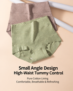 3-Pack Pure Cotton High Waist Tummy Control Antibacterial Elastic Boxer Briefs
