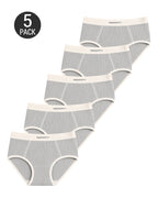 5-Pack Colorblock Ribbed Cotton Stretch Breathable Briefs
