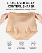 3-Pack High Waist Crossover Tummy Control Seamless Shaping Panties