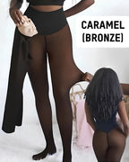 Compression Straps Single-seam Shaping Fleece-lined Leggings