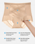 3-Pack High Waist Crossover Tummy Control Seamless Shaping Panties