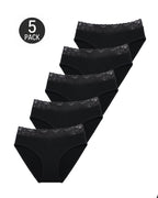 5-Pack Lace Trim Cotton Seamless Panties