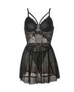 Sexy Lace Chain Garter Belt Nightgowns Set