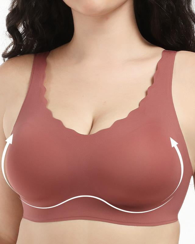 Soft V-Neck Scalloped Bra