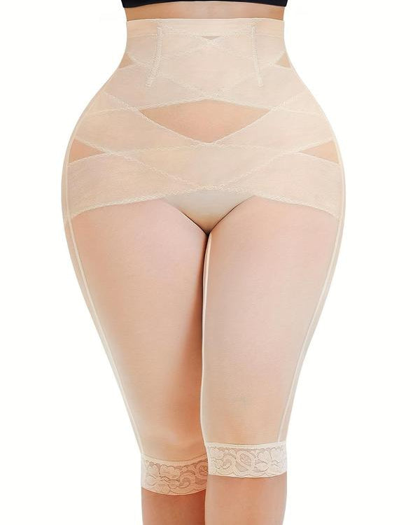 Sheer high waisted tummy control compression shorts