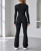 Seamless Stretch Long Sleeve Fitness Yoga One Piece Jumpsuit