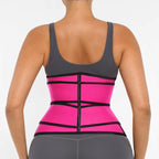 Women's Neoprene Corset Waist Cincher with Double Belts