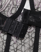Sexy Embroidered Mesh Bustier Lingerie Set