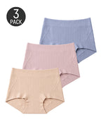 Multiple Pack High Waist Pure Cotton Ribbed Stretch Panties