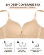 Seamless Cross Front Closure Push-Up Bra