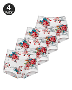 4-Pack Cotton Vintage Print Full-Coverage Panties