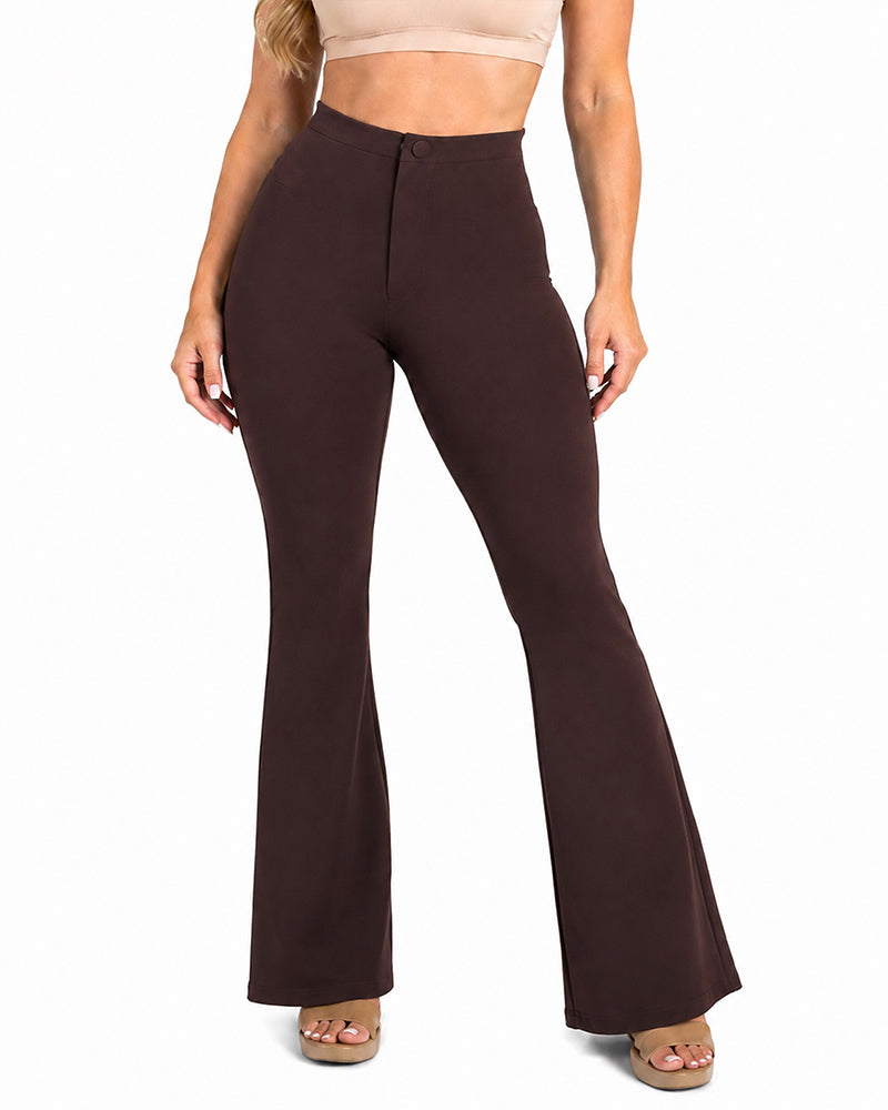 High Waist Tummy Control Elastic Flared Shaping Pants