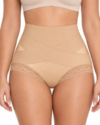 3-Pack High Waist Tummy Control Lace Trim Shaping Panties
