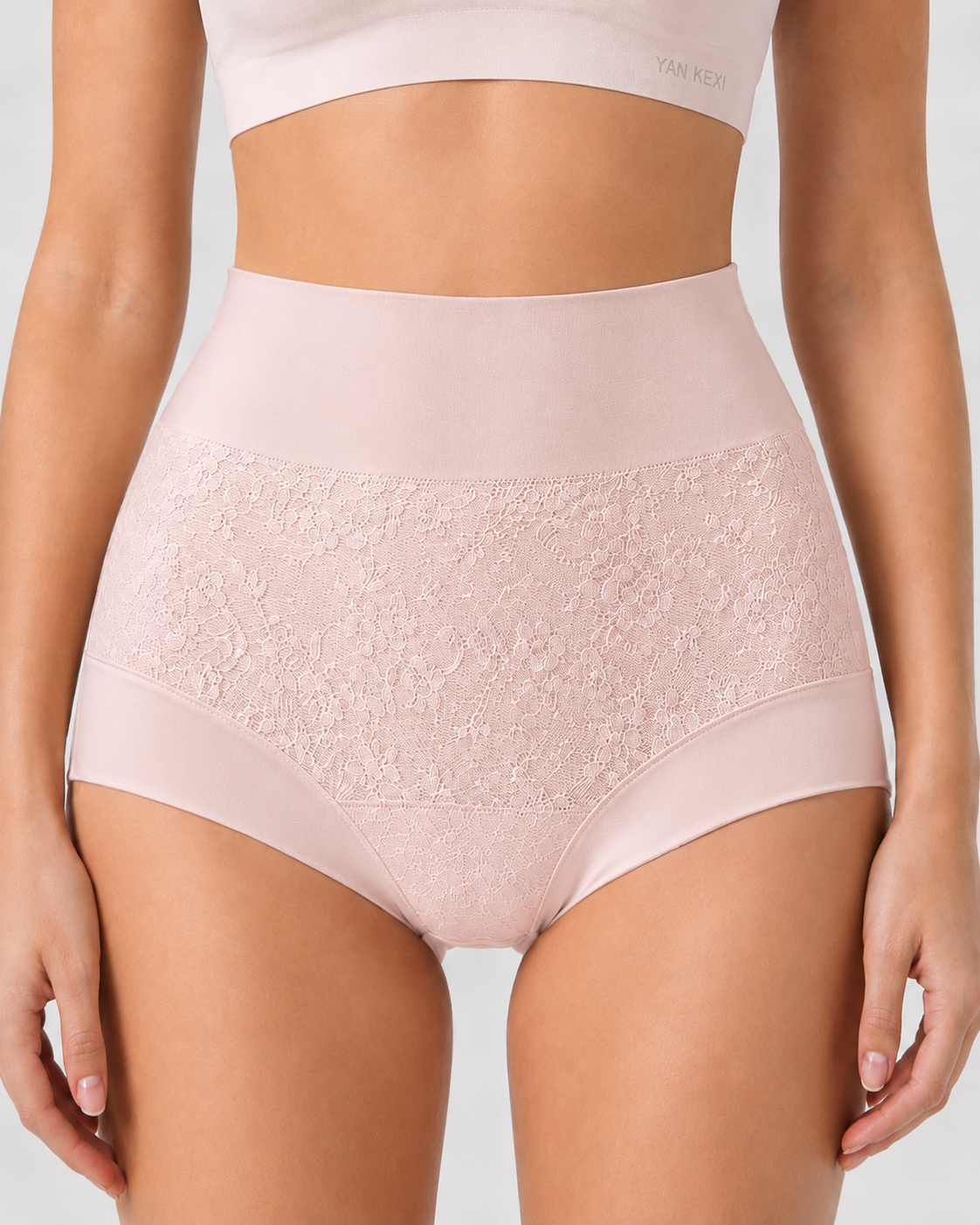 4-Pack Pure Cotton High Waist Tummy Control Elastic Jacquard Briefs