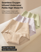 4-Pack Pure Cotton High Waist Tummy Control Elastic Jacquard Briefs