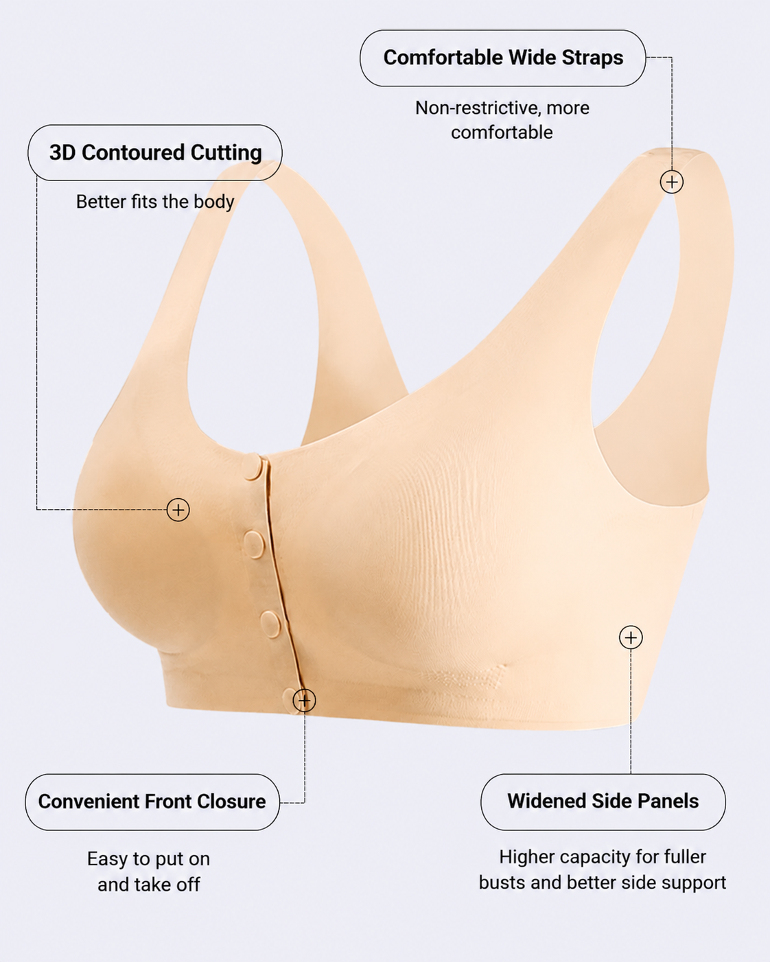 Seamless Front Closure Breathable Breast Prosthesis Vest Bra