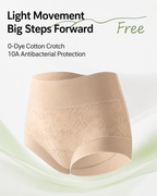 4-Pack Pure Cotton High Waist Tummy Control Elastic Jacquard Briefs