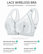 Plus Size Front Closure Seamless Lace Mesh Breathable Vest Bra