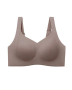 Women's Wire-free Seamless Double-layer Lifting Shoulder Straps Full Cup Push-up Jelly Bra
