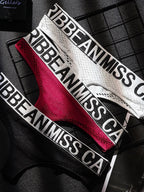 Female Letter Print Net Underwear