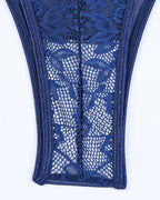 Criss Side Tie Sheer Floral Lace Bodysuits
