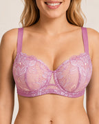 Plus Size Floral Lace Unlined Push-Up Bra