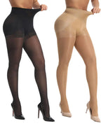 2-pack 40D Anti-snagging Transparent Tummy Control Shaping Pantyhose