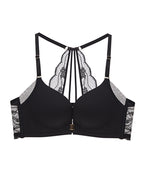 Sexy Front Closure Seamless Wire-Free Push-Up Lace Back Bra