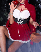 Sexy Halloween Little Red Riding Hood Role-Play Lingerie Set