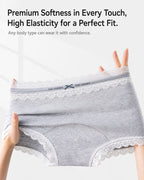 5-Pack Pure Cotton Lace Trim Antibacterial Panties