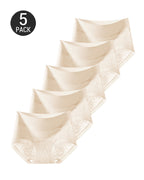 5-Pack Pure Cotton High Waist Tummy Control Jacquard Briefs
