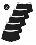 5-Pack Cotton Seamless Colorblock Letter Waistband Boxer Briefs