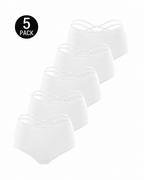 5-Pack High Waisted Criss Cross Back Seamless Briefs