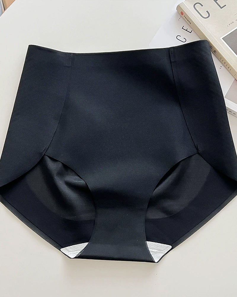 Women's seamless ice silk comfortable hip-lifting high waist panties