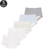 5-Pack Comfortable Antibacterial Seamless Boyshort Panties with Extended Gusset