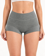 3-Pack Pure Cotton High Waist Tummy Control Antibacterial Elastic Boxer Briefs
