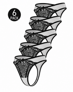 6-Pack Sexy Lace Colorblock Breathable Thongs