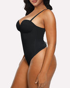 Back Lace-up Bodysuit Thong Seamless Shapewear